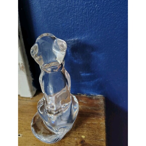 Vintage Lenox Clear Crystal Glass Cat Daydream Figurine Paperweight - Picture 4 of 6